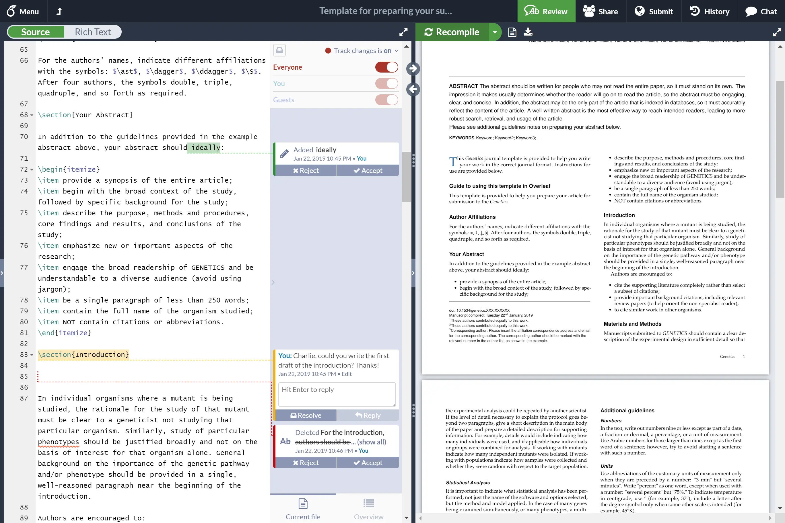Overleaf：在线协作式LaTeX编辑器